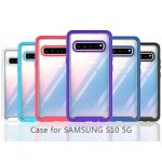 Wholesale Galaxy S10 5G Clear Dual Defense Hybrid Case (Purple)